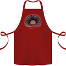 Vinyl Sunset Record LP Turntable Music Cotton Apron 100% Organic Maroon