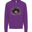 Vinyl Sunset Record LP Turntable Music Kids Sweatshirt Jumper Purple