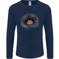 Vinyl Sunset Record LP Turntable Music Mens Long Sleeve T-Shirt Navy Blue