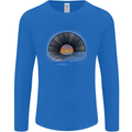 Vinyl Sunset Record LP Turntable Music Mens Long Sleeve T-Shirt Royal Blue