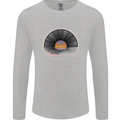 Vinyl Sunset Record LP Turntable Music Mens Long Sleeve T-Shirt Sports Grey