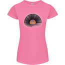Vinyl Sunset Record LP Turntable Music Womens Petite Cut T-Shirt Azalea