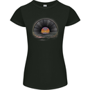 Vinyl Sunset Record LP Turntable Music Womens Petite Cut T-Shirt Black