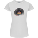 Vinyl Sunset Record LP Turntable Music Womens Petite Cut T-Shirt White