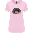 Vinyl Sunset Record LP Turntable Music Womens Wider Cut T-Shirt Light Pink
