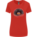 Vinyl Sunset Record LP Turntable Music Womens Wider Cut T-Shirt Red