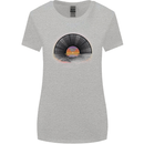 Vinyl Sunset Record LP Turntable Music Womens Wider Cut T-Shirt Sports Grey