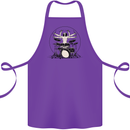 Virtruvian Drummer Funny Drumming Drum Cotton Apron 100% Organic Purple