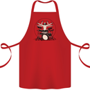 Virtruvian Drummer Funny Drumming Drum Cotton Apron 100% Organic Red