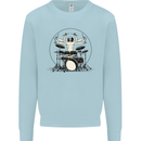 Virtruvian Drummer Funny Drumming Drum Kids Sweatshirt Jumper Light Blue
