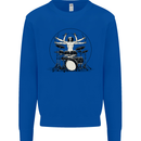 Virtruvian Drummer Funny Drumming Drum Mens Sweatshirt Jumper Royal Blue