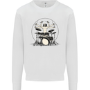 Virtruvian Drummer Funny Drumming Drum Mens Sweatshirt Jumper White