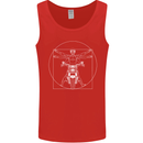 Vitruvian Biker Motorcycle Motorbike Mens Vest Tank Top Red
