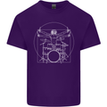 Vitruvian Drummer Funny Drumming Mens Cotton T-Shirt Tee Top Purple