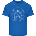 Vitruvian Drummer Funny Drumming Mens Cotton T-Shirt Tee Top Royal Blue