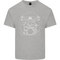 Vitruvian Drummer Funny Drumming Mens Cotton T-Shirt Tee Top Sports Grey