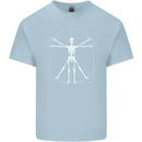 Vitruvian Skeleton Halloween Skull Funny Mens Cotton T-Shirt Tee Top Light Blue