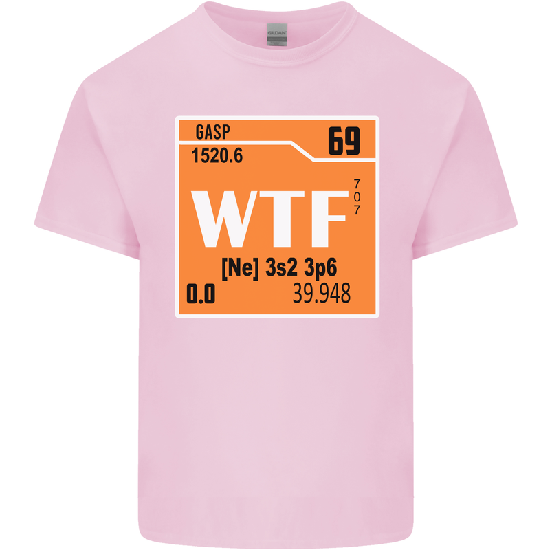 WTF Periodic Table Chemistry Geek Funny Mens Cotton T-Shirt Tee Top Light Pink