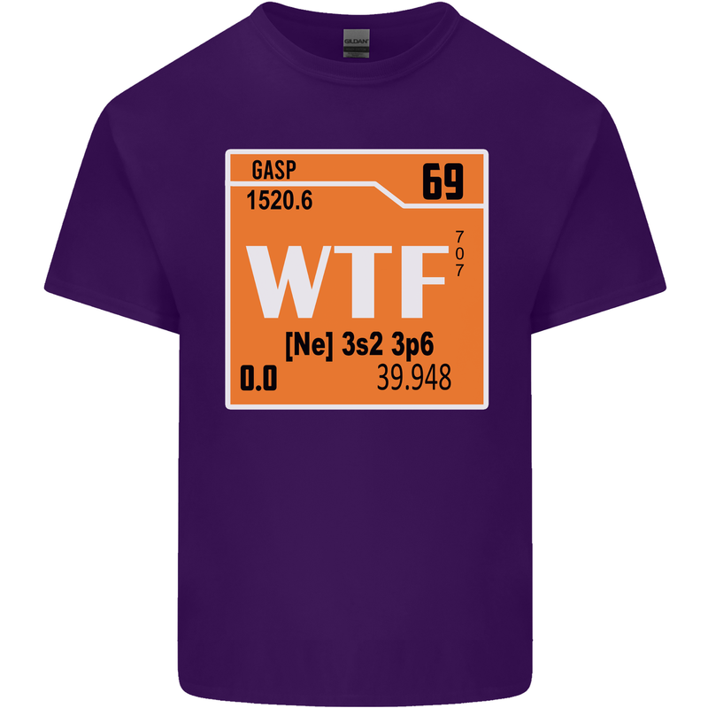WTF Periodic Table Chemistry Geek Funny Mens Cotton T-Shirt Tee Top Purple