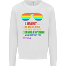 Want to Break Free Ride My Bike Funny LGBT Kids Sweatshirt Jumper White