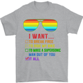 Want to Break Free Ride My Bike Funny LGBT Mens T-Shirt Cotton Gildan Sports Grey