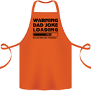 Warning Dad Joke Loading Father's Day Funny Cotton Apron 100% Organic Orange