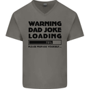 Warning Dad Joke Loading Father's Day Funny Mens V-Neck Cotton T-Shirt Charcoal