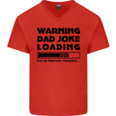 Warning Dad Joke Loading Father's Day Funny Mens V-Neck Cotton T-Shirt Red