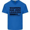 Warning Dad Joke Loading Father's Day Funny Mens V-Neck Cotton T-Shirt Royal Blue