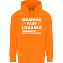 Warning Fart Loading Funny Farting Dad Childrens Kids Hoodie Orange