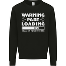 Warning Fart Loading Funny Farting Dad Kids Sweatshirt Jumper Black