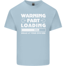 Warning Fart Loading Funny Farting Dad Mens Cotton T-Shirt Tee Top Light Blue