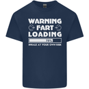 Warning Fart Loading Funny Farting Dad Mens Cotton T-Shirt Tee Top Navy Blue