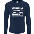 Warning Fart Loading Funny Farting Dad Mens Long Sleeve T-Shirt Navy Blue