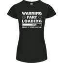 Warning Fart Loading Funny Farting Dad Womens Petite Cut T-Shirt Black