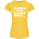 Warning Fart Loading Funny Farting Dad Womens Petite Cut T-Shirt Yellow