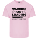 Warning Fart Loading Funny Farting Rude Kids T-Shirt Childrens Light Pink