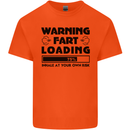 Warning Fart Loading Funny Farting Rude Kids T-Shirt Childrens Orange