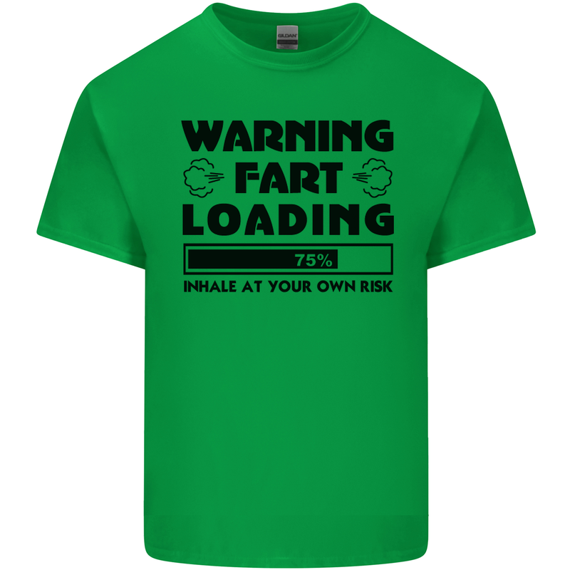 Warning Fart Loading Funny Farting Rude Mens Cotton T-Shirt Tee Top Irish Green