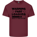 Warning Fart Loading Funny Farting Rude Mens Cotton T-Shirt Tee Top Maroon