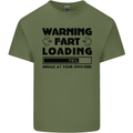 Warning Fart Loading Funny Farting Rude Mens Cotton T-Shirt Tee Top Military Green