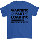 Warning Fart Loading Funny Farting Rude Mens T-Shirt Cotton Gildan Royal Blue