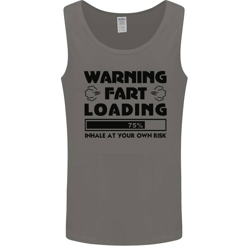 Warning Fart Loading Funny Farting Rude Mens Vest Tank Top Charcoal