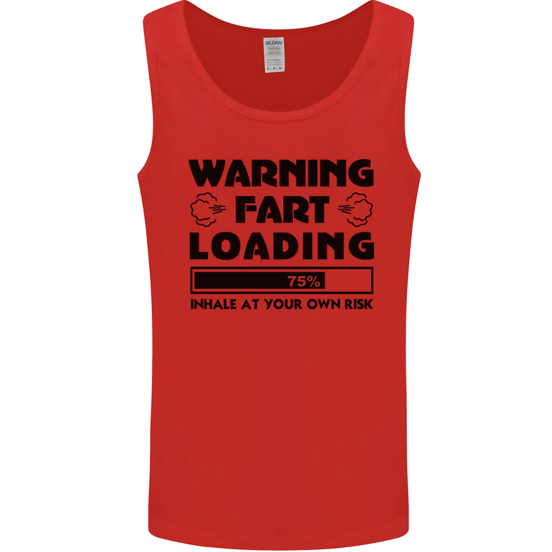 Warning Fart Loading Funny Farting Rude Mens Vest Tank Top Red