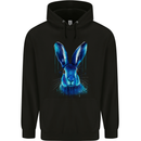 Watercolour Rabbit Mens Hoodie Black