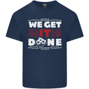 We Get It Done Funny IT Professional Tecky Mens Cotton T-Shirt Tee Top Navy Blue