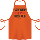 We Get It Done Funny Tecky  IT Professional Cotton Apron 100% Organic Orange