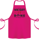 We Get It Done Funny Tecky  IT Professional Cotton Apron 100% Organic Pink