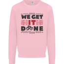 We Get It Done Funny Tecky  IT Professional Kids Sweatshirt Jumper Light Pink