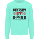 We Get It Done Funny Tecky  IT Professional Kids Sweatshirt Jumper Peppermint